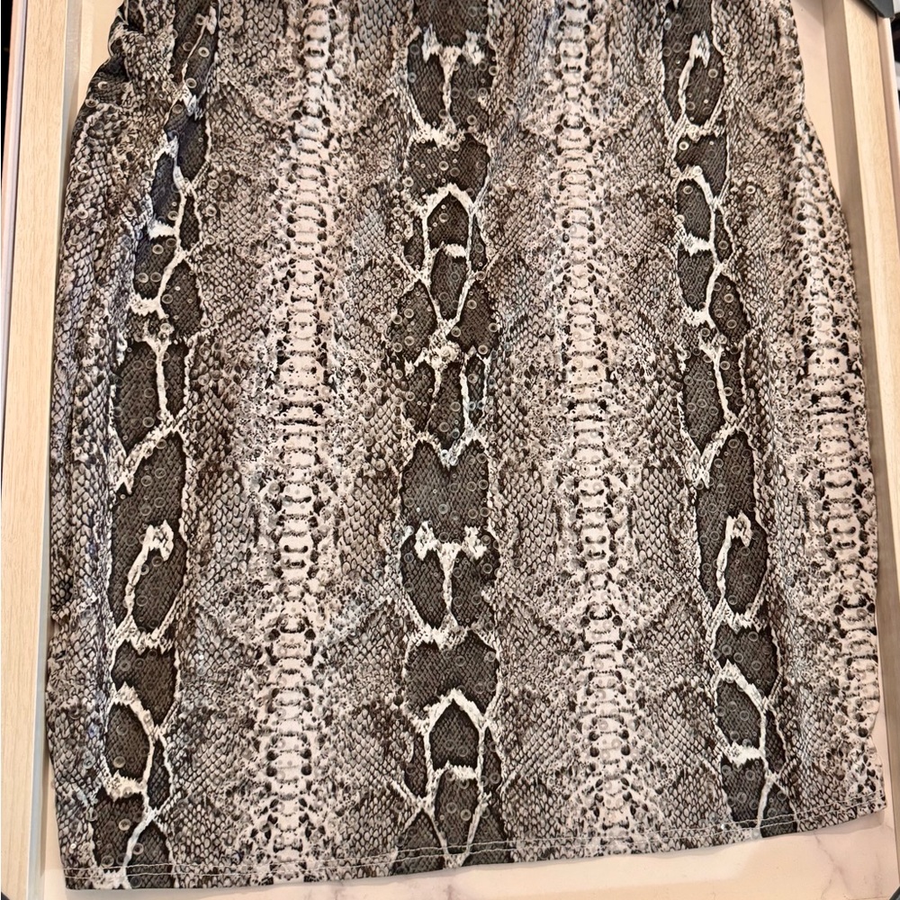 Windsor Snake Print Skirt - Black and White